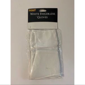 White Fingerless Gloves